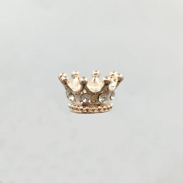 Rose Gold Alloy Rhinestone Crown Bead | Bellaire Wholesale