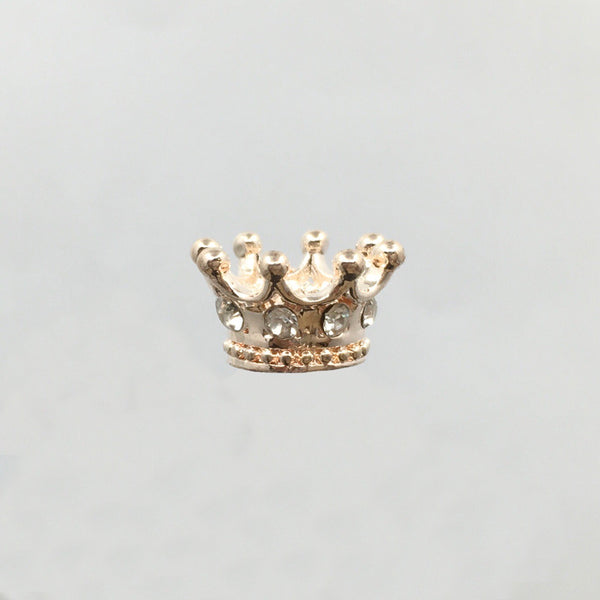 Rose Gold Alloy Rhinestone Crown Bead | Bellaire Wholesale