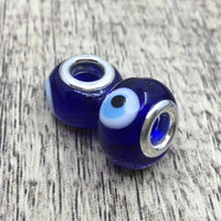 Dark Blue Alloy Evil Eye Bead | Bellaire Wholesale