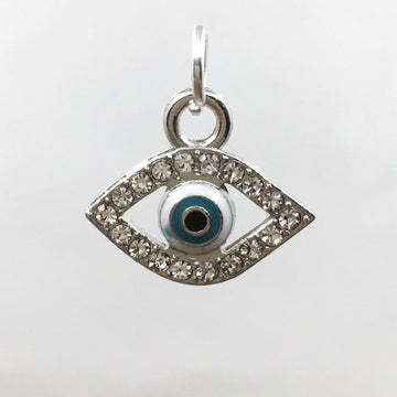 Alloy Rhodium Plated Evil Eye charm | Bellaire Wholesale