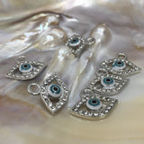 Alloy Rhodium Plated Evil Eye charm | Bellaire Wholesale
