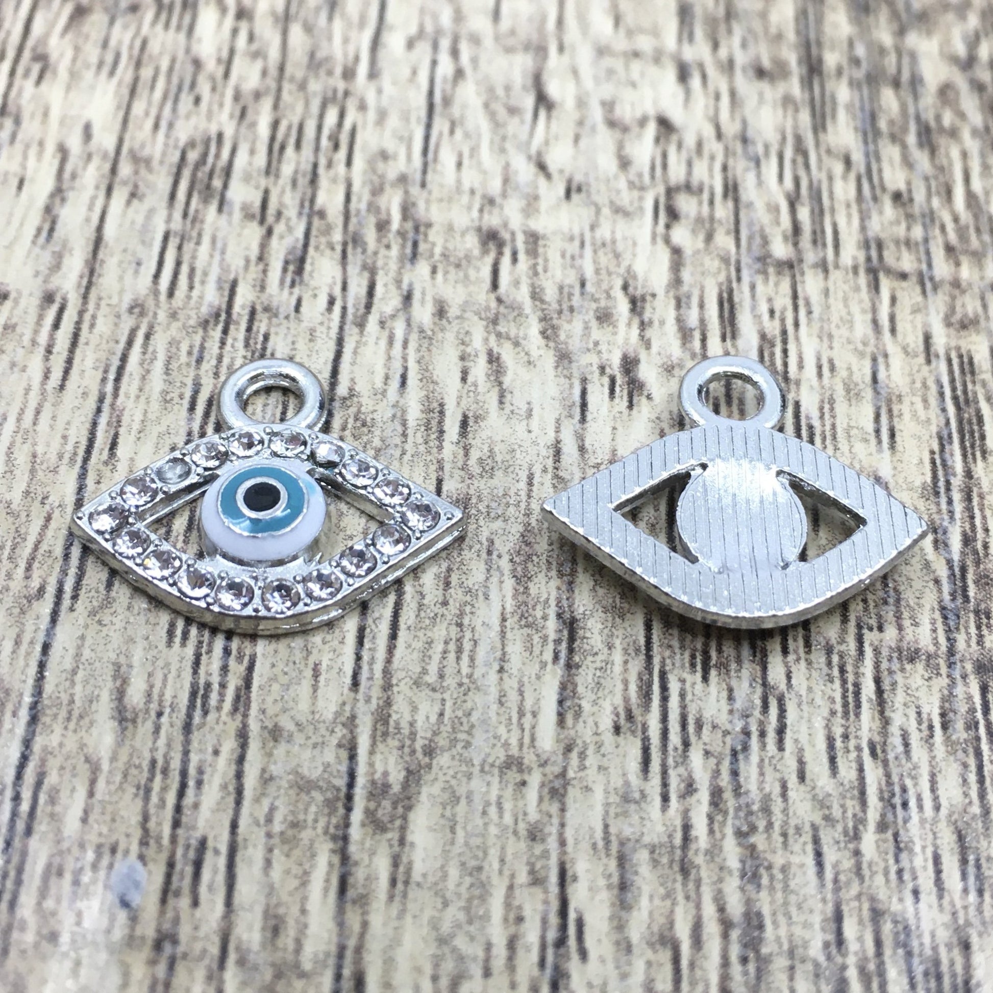 Alloy Rhodium Plated Evil Eye charm | Bellaire Wholesale