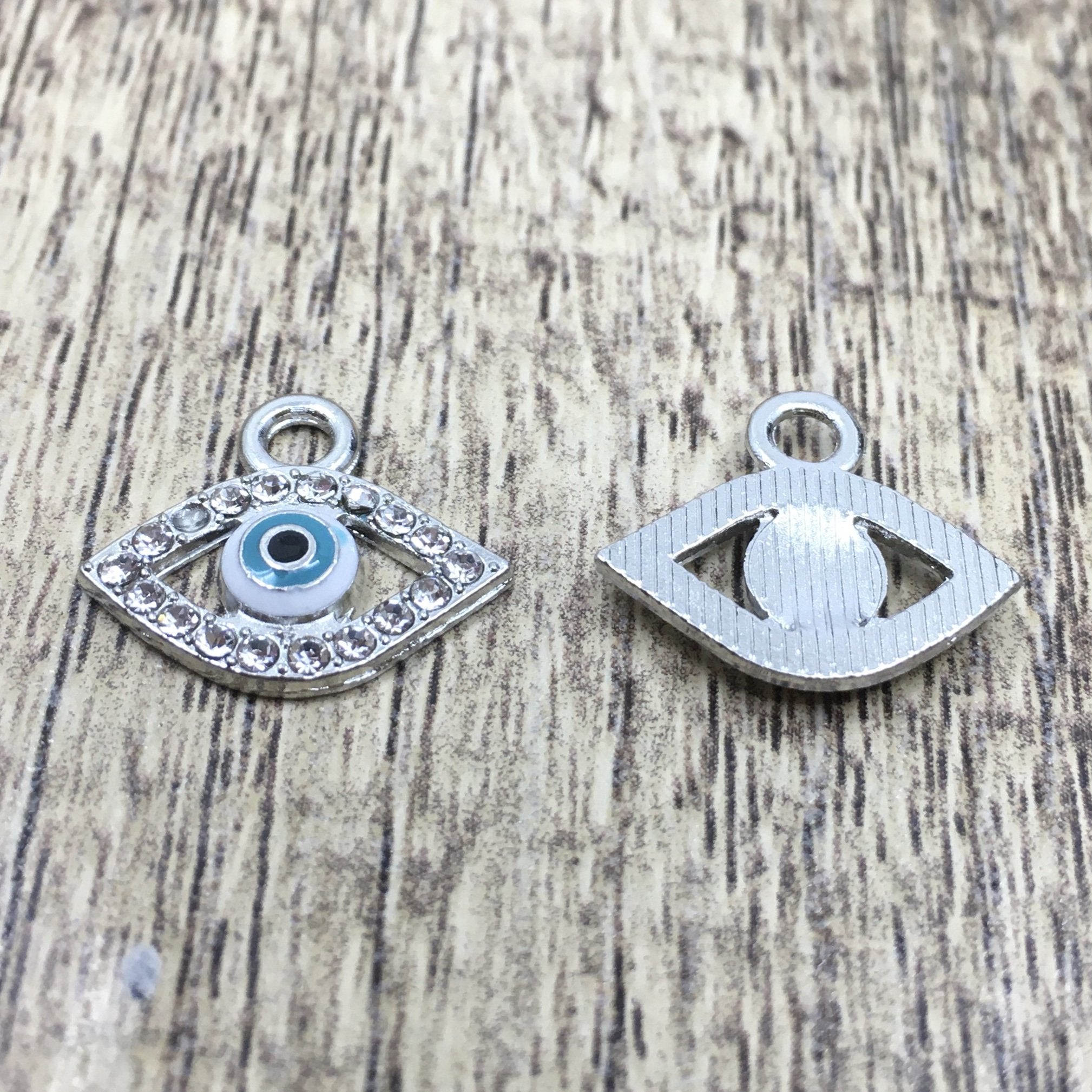 Alloy Rhodium Plated Evil Eye charm | Bellaire Wholesale