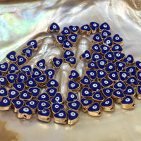 Alloy Beads Navy Evil Eye Heart Beads | Bellaire Wholesale