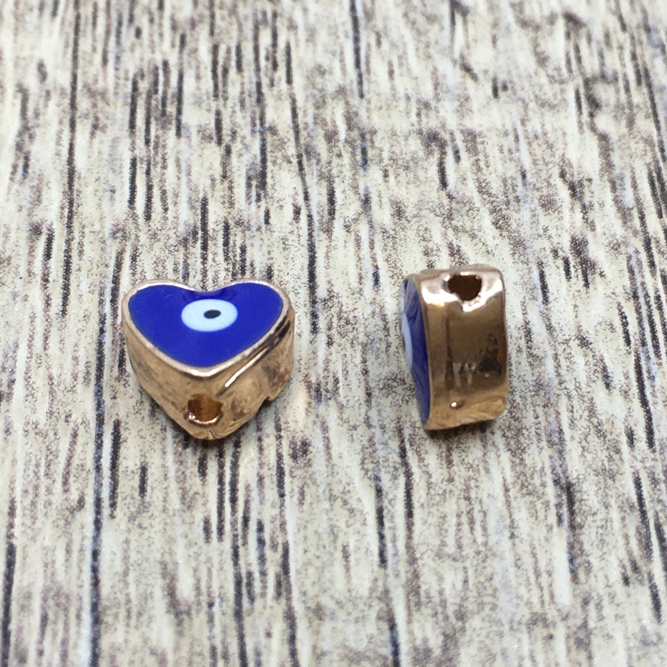 Alloy Beads Navy Evil Eye Heart Beads | Bellaire Wholesale