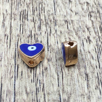 Alloy Beads Navy Evil Eye Heart Beads | Bellaire Wholesale