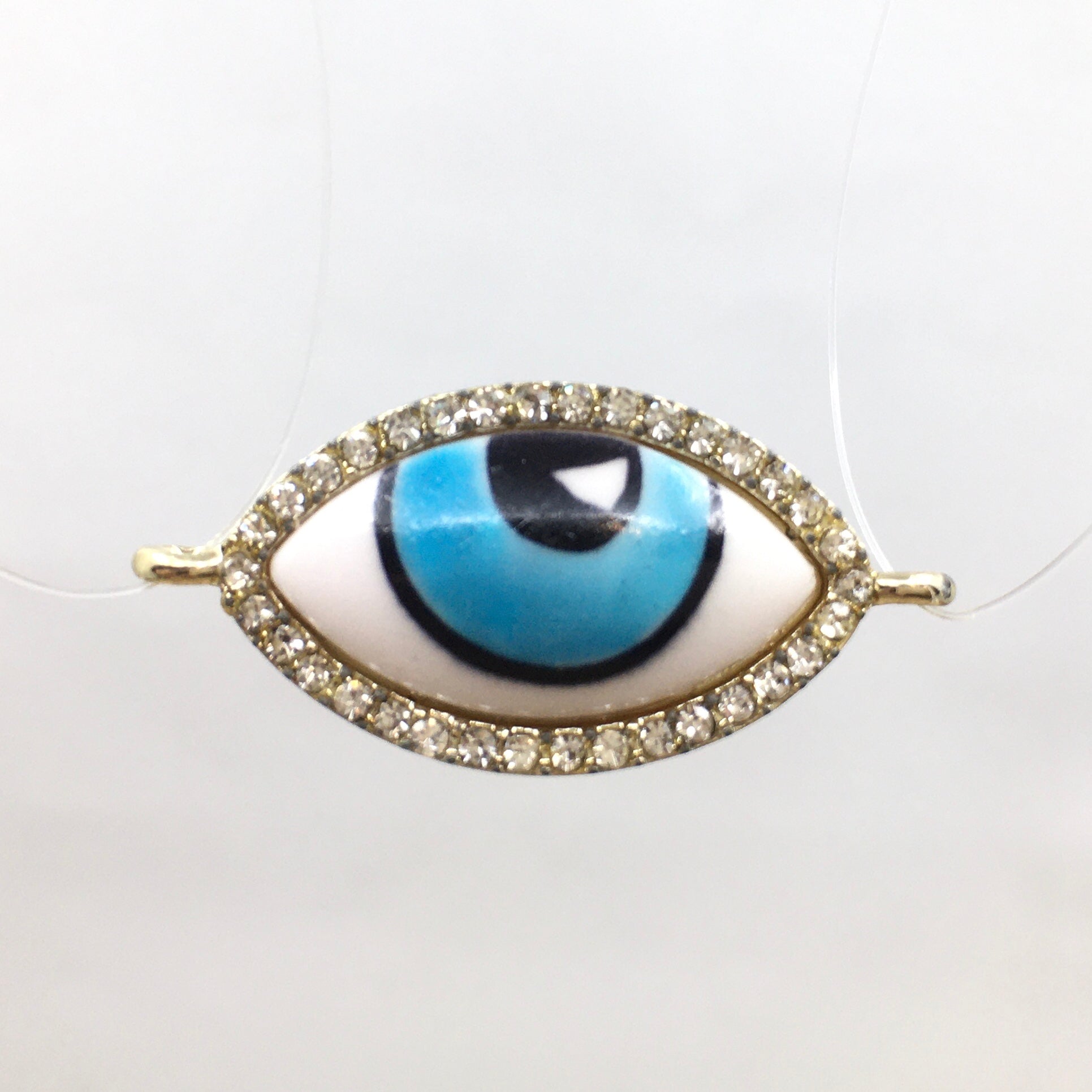 Evil Eye Allot Rhinestone Connector, Gold | Bellaire Wholesale