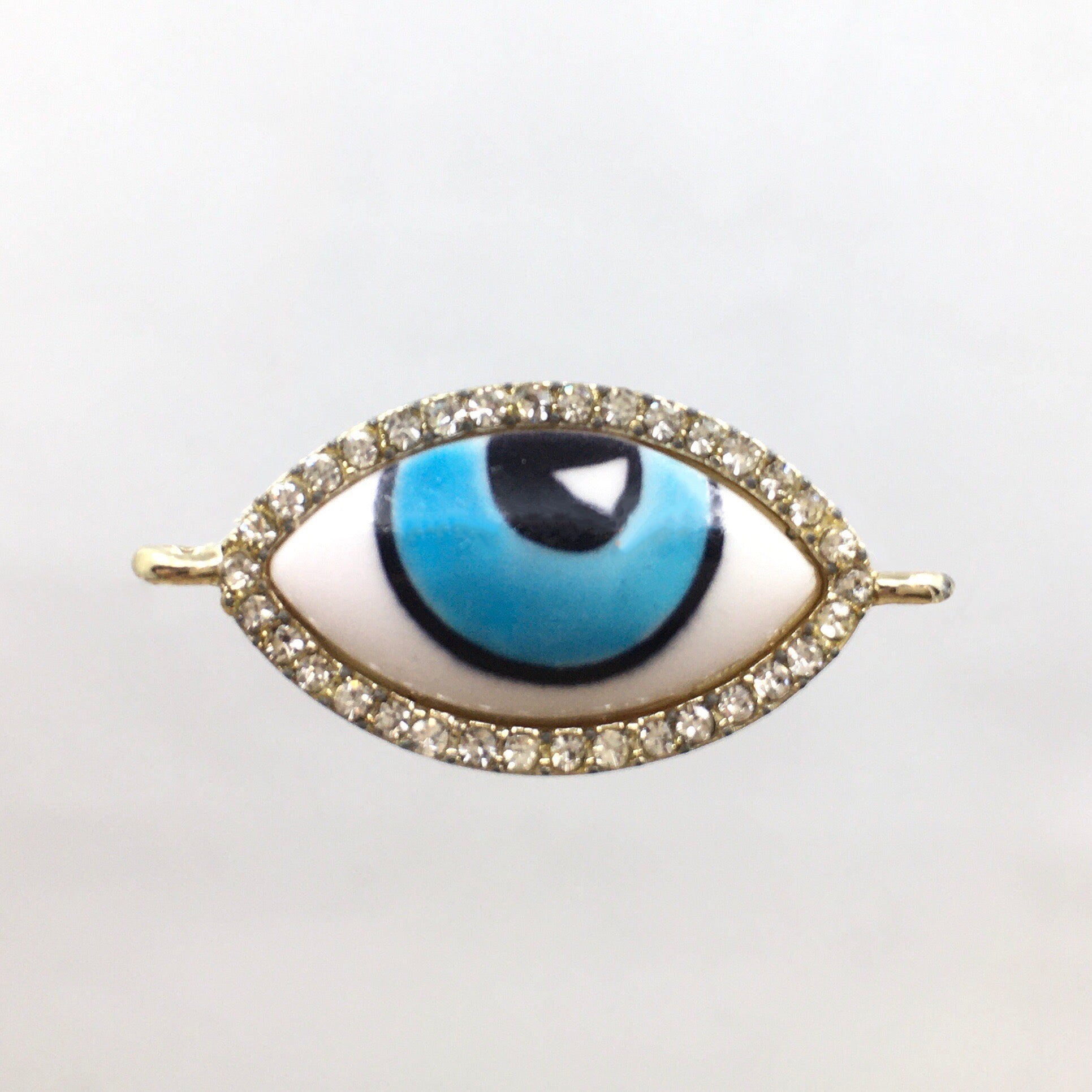 Evil Eye Allot Rhinestone Connector, Gold | Bellaire Wholesale