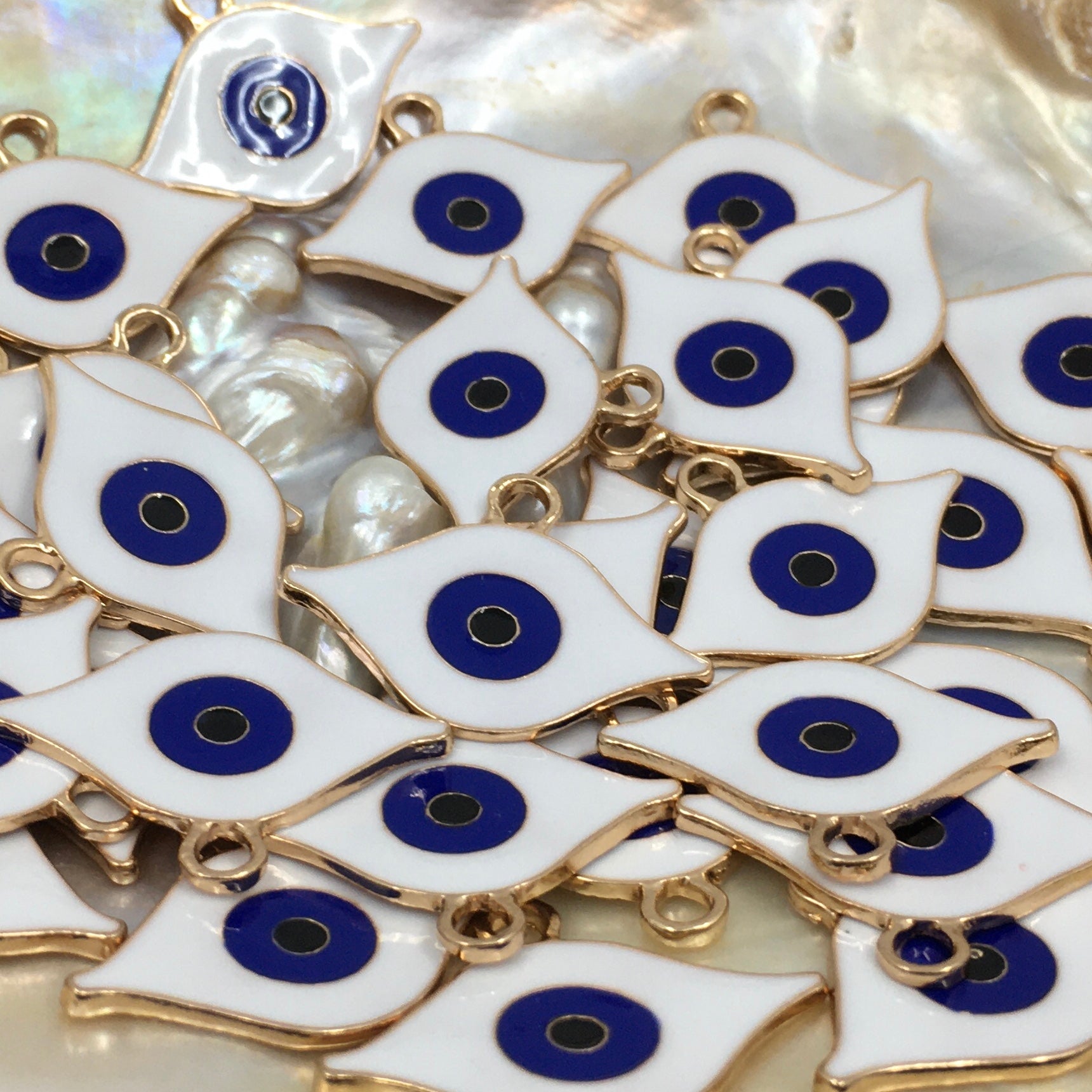 Navy Blue and White Evil Eye Charm | Bellaire Wholesale
