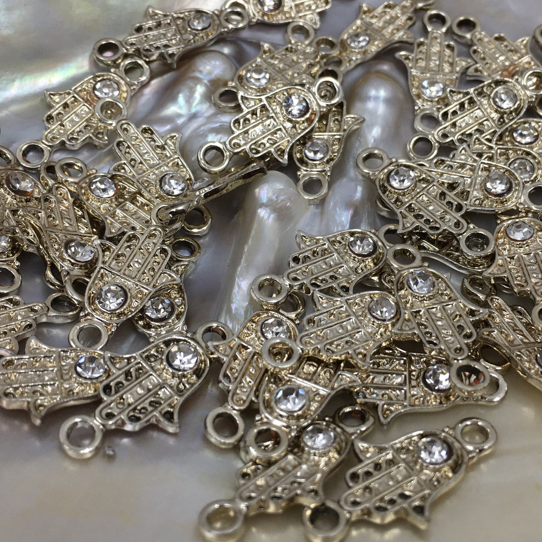 Alloy Connector, Gold Hamsa Connector | Bellaire Wholesale