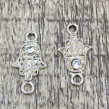 Alloy Connector, Gold Hamsa Connector | Bellaire Wholesale