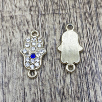Gold Hamsa Connector With Rhinestone | Bellaire Wholesale