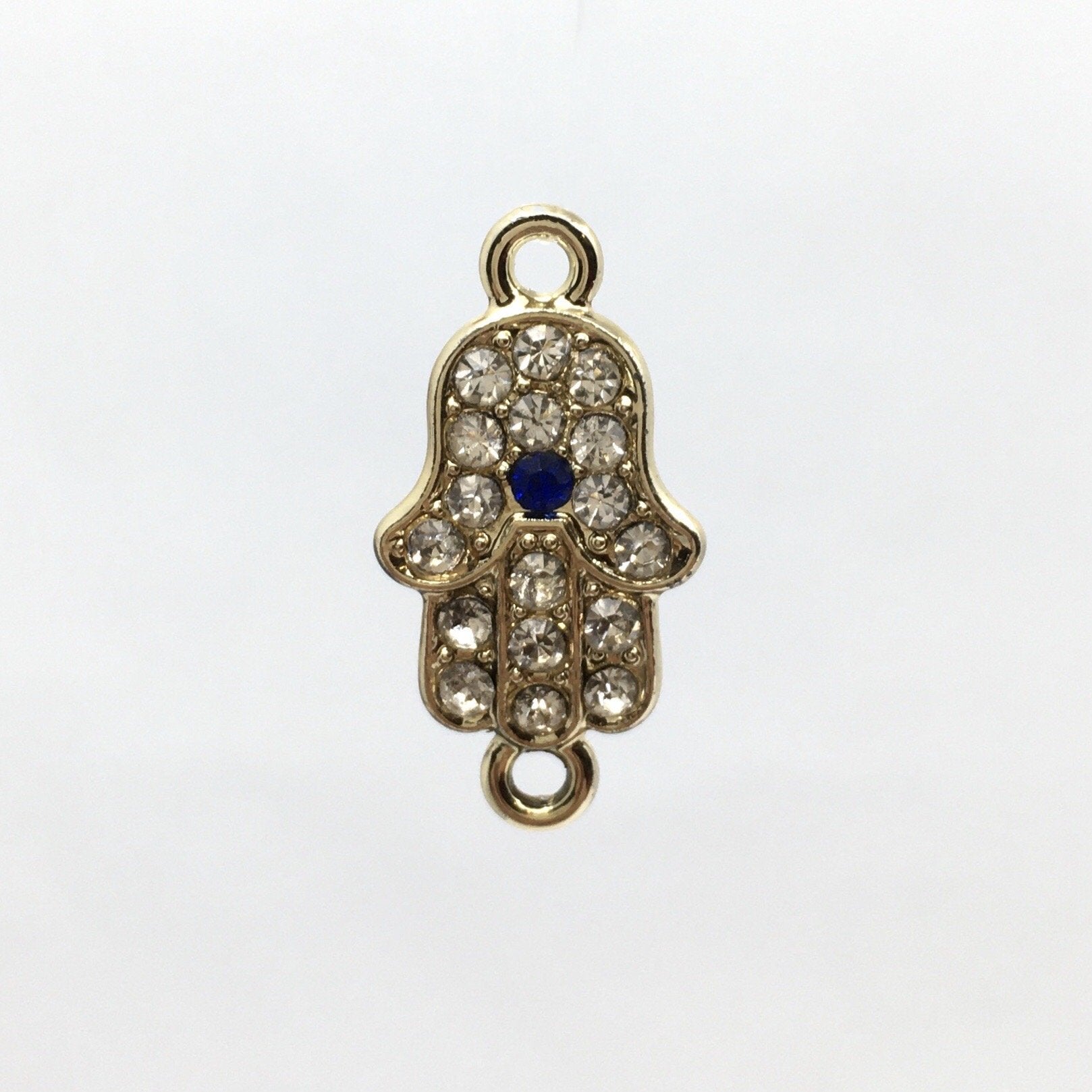 Gold Hamsa Connector With Rhinestone | Bellaire Wholesale