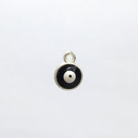 Round Alloy Black Evil Eye Charm, 10pc | Bellaire Wholesale