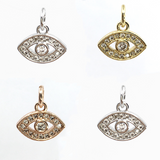 Brass CZ Pave Evil Eye charm | Bellaire Wholesale