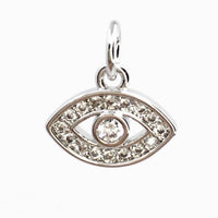 Brass CZ Pave Evil Eye charm | Bellaire Wholesale