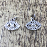 Brass CZ Pave Evil Eye charm | Bellaire Wholesale