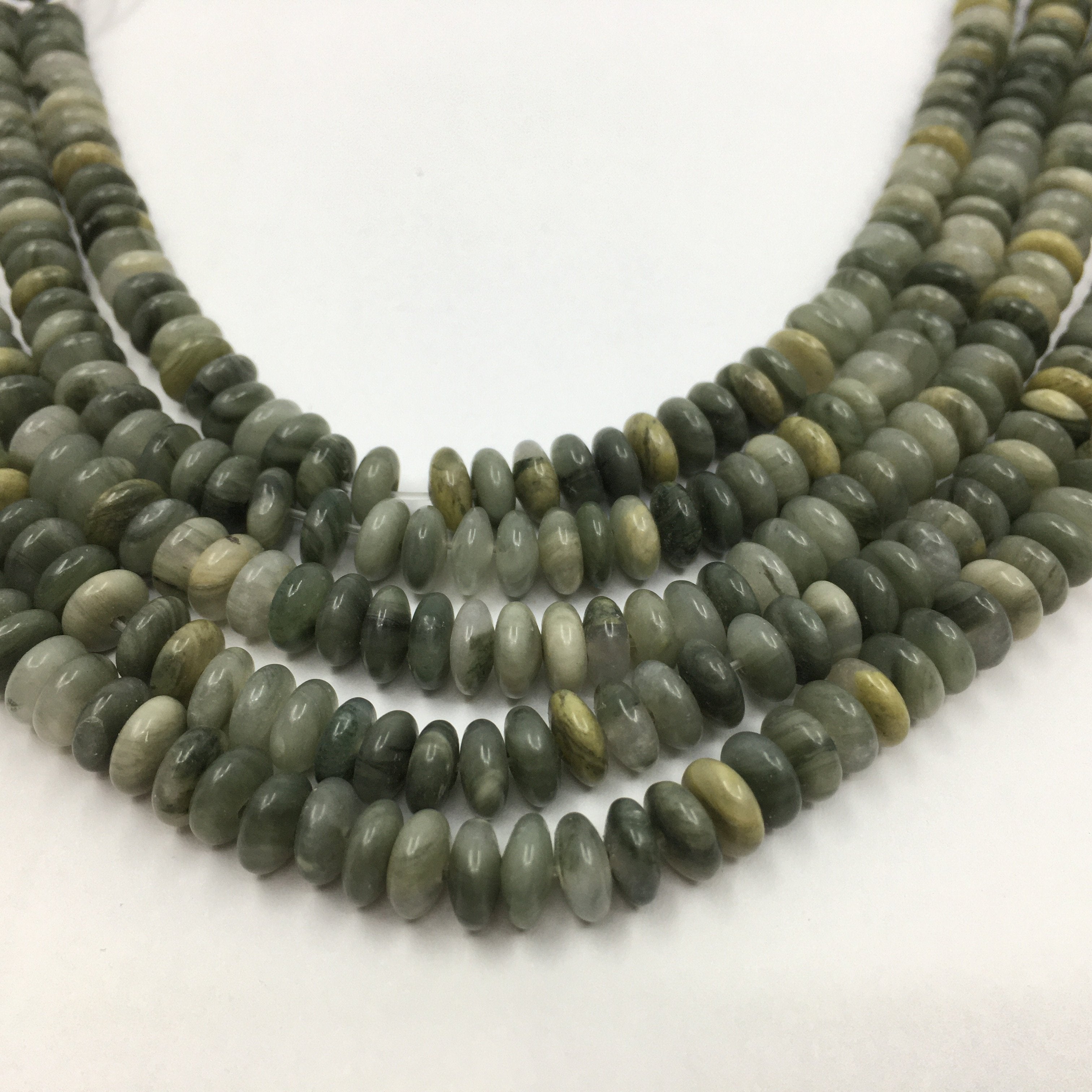 6mm Moss Agate Disc Bead | Bellaire Wholesale