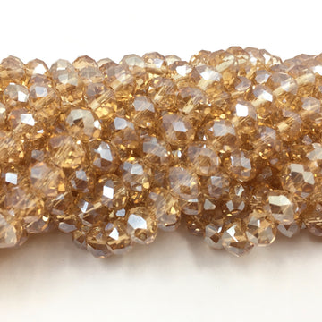 8mm Faceted Rondelle Golden Shadow Glass Bead | Bellaire Wholesale
