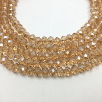 6mm Faceted Rondelle Golden Shadow Glass Bead | Bellaire Wholesale