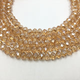 6mm Faceted Rondelle Golden Shadow Glass Bead | Bellaire Wholesale