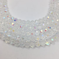 8mm Faceted Rondelle Clear double AB Glass Bead | Bellaire Wholesale