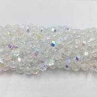 6mm Faceted Rondelle Clear double AB Glass Bead | Bellaire Wholesale