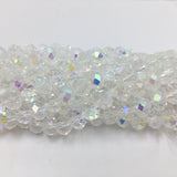 6mm Faceted Rondelle Clear double AB Glass Bead | Bellaire Wholesale