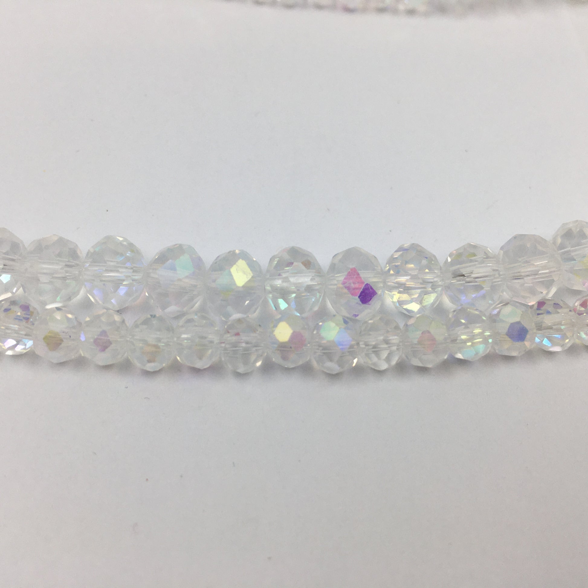 6mm Faceted Rondelle Clear double AB Glass Bead | Bellaire Wholesale