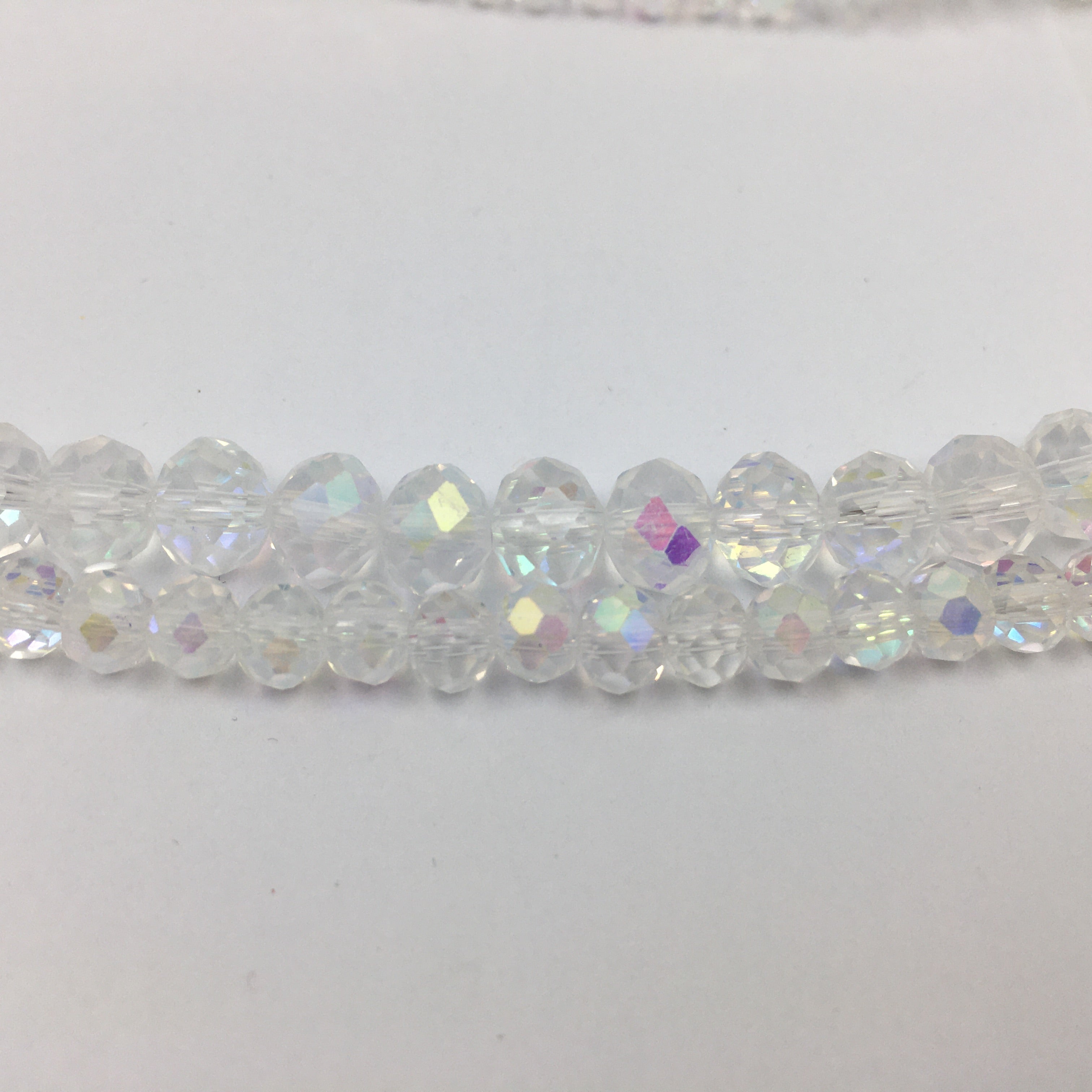 6mm Faceted Rondelle Clear double AB Glass Bead | Bellaire Wholesale