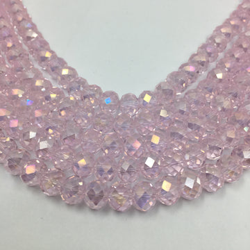 8mm Faceted Rondelle Light Pink Glass Bead | Bellaire Wholesale