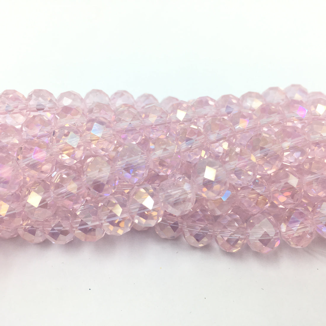 8mm Faceted Rondelle Light Pink Glass Bead | Bellaire Wholesale