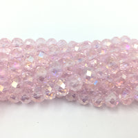 8mm Faceted Rondelle Light Pink Glass Bead | Bellaire Wholesale