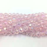 6mm Faceted Rondelle Light Pink Glass Bead | Bellaire Wholesale