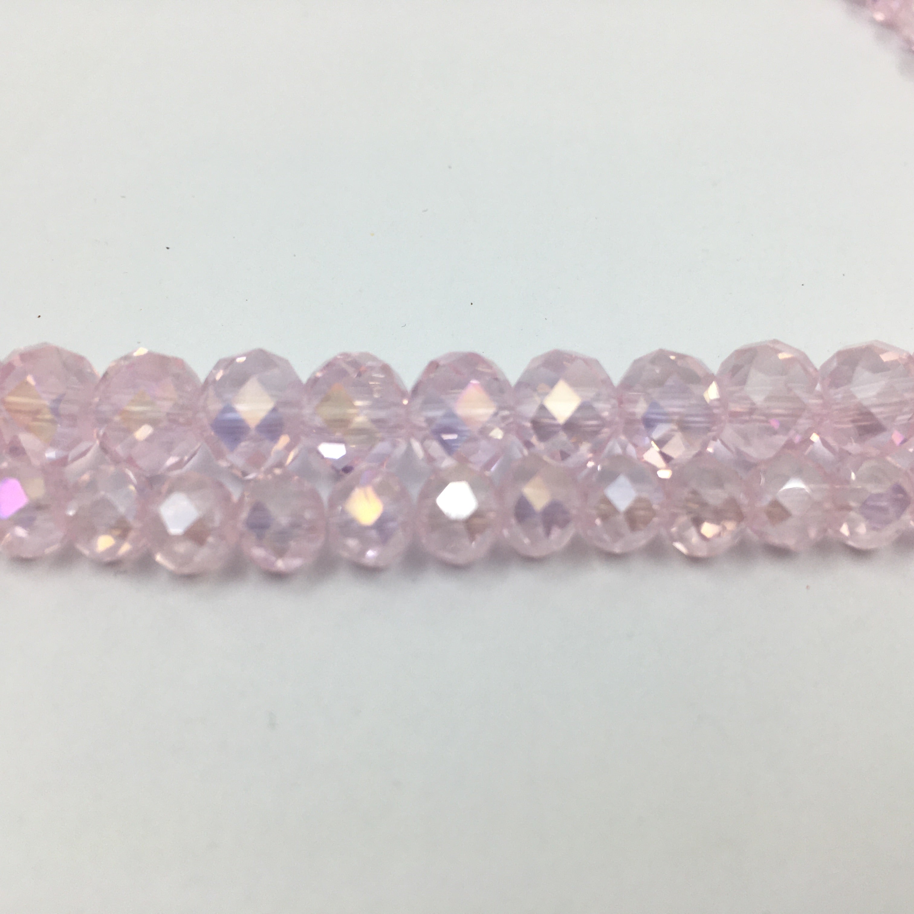 6mm Faceted Rondelle Light Pink Glass Bead | Bellaire Wholesale