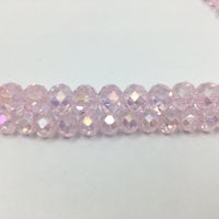 8mm Faceted Rondelle Light Pink Glass Bead | Bellaire Wholesale
