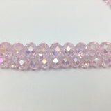 8mm Faceted Rondelle Light Pink Glass Bead | Bellaire Wholesale