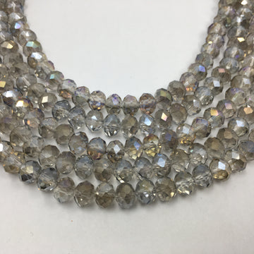 6mm Faceted Rondelle Grey Glass Bead | Bellaire Wholesale