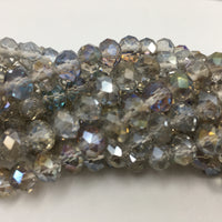 6mm Faceted Rondelle Grey Glass Bead | Bellaire Wholesale