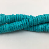 8mm Turquoise Lava Disc Bead | Bellaire Wholesale