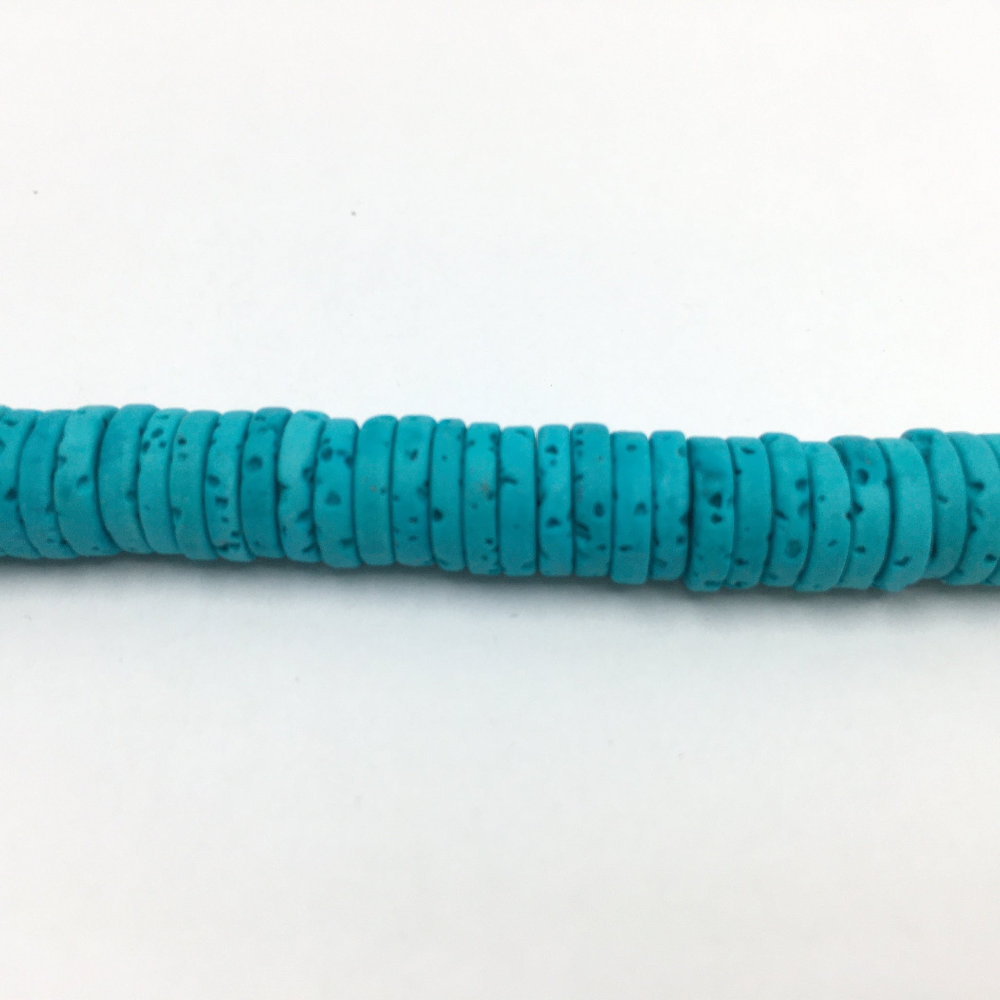 8mm Turquoise Lava Disc Bead | Bellaire Wholesale