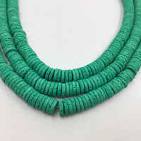 8mm Green Lava Disc Bead | Bellaire Wholesale