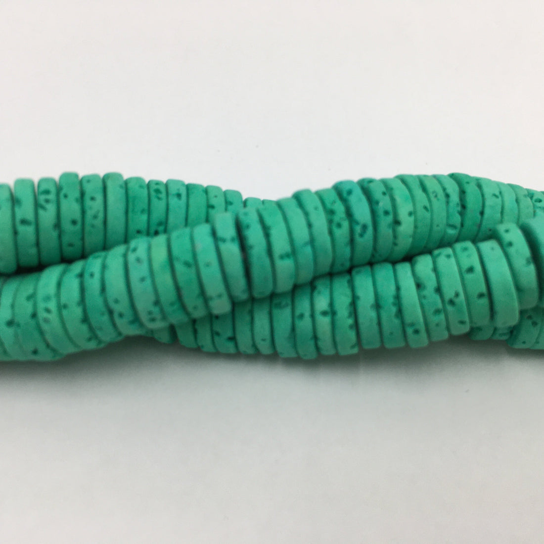 8mm Green Lava Disc Bead | Bellaire Wholesale