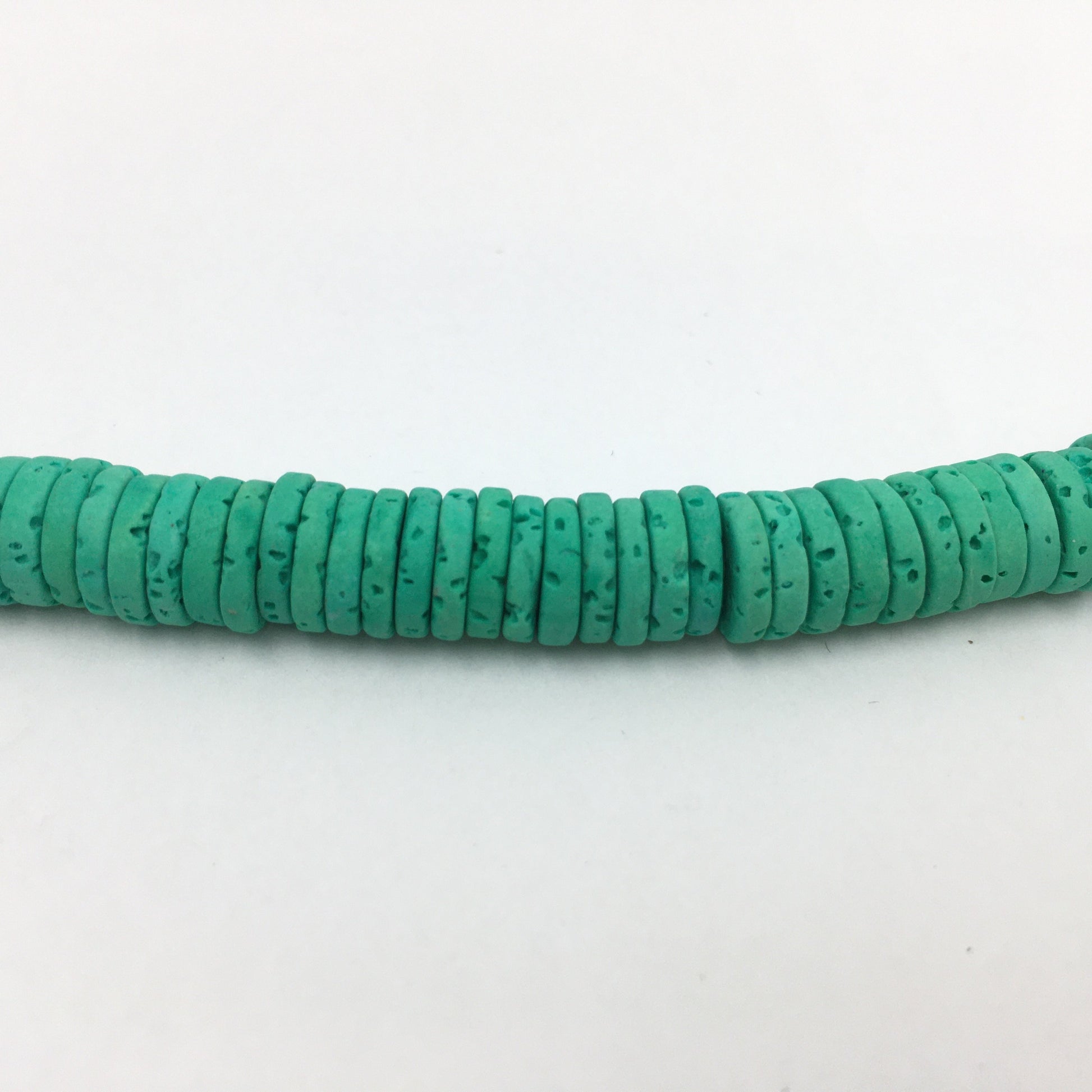 8mm Green Lava Disc Bead | Bellaire Wholesale