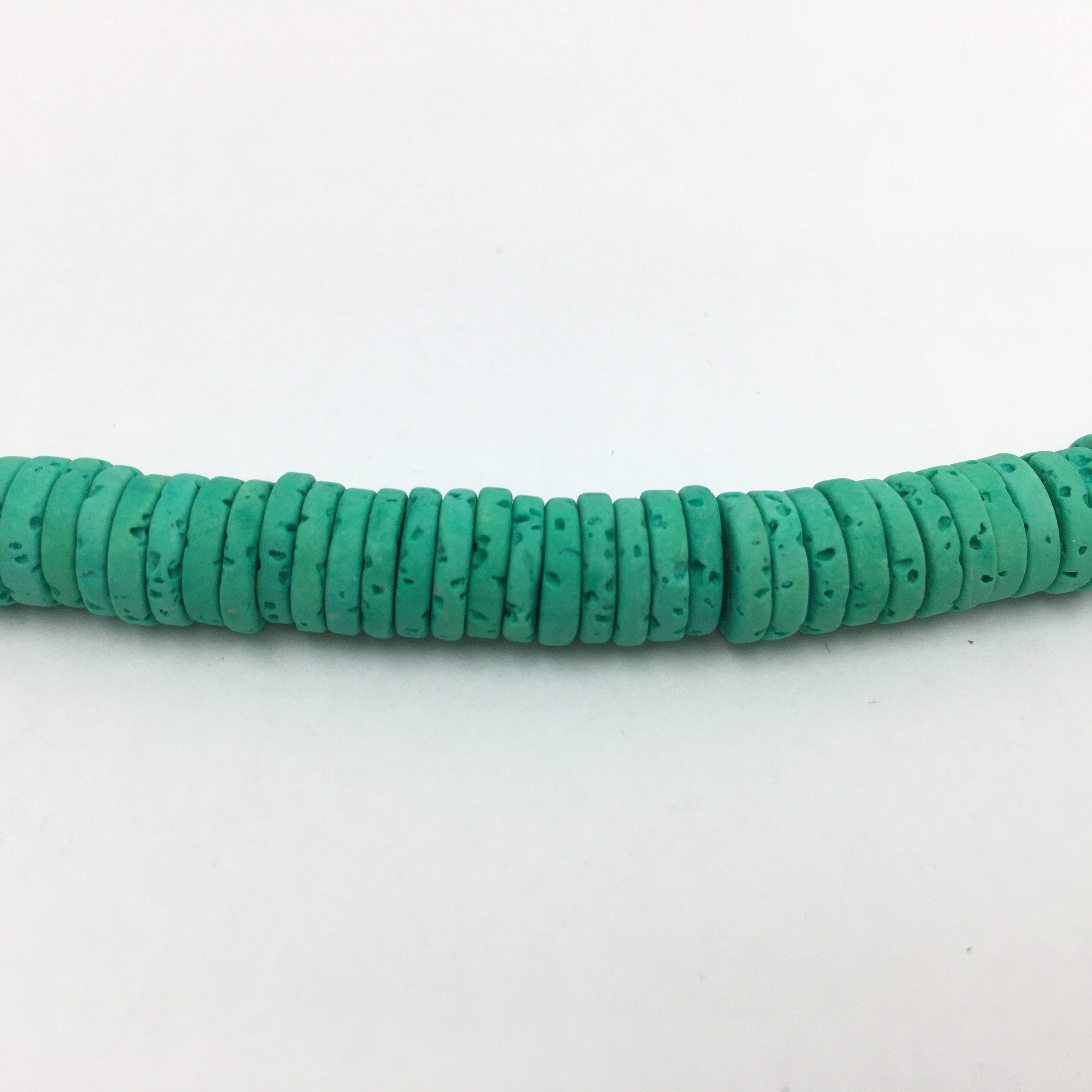 8mm Green Lava Disc Bead | Bellaire Wholesale