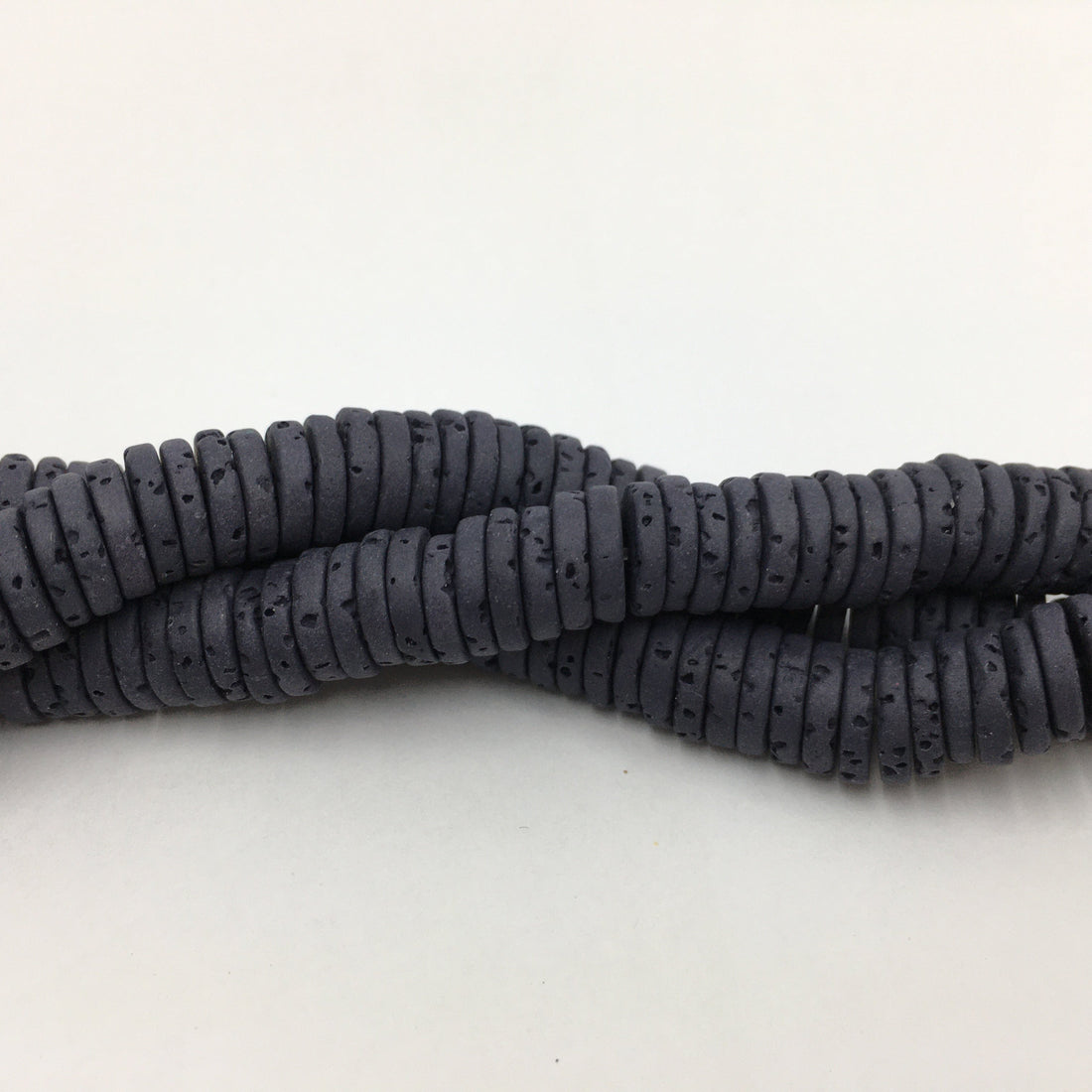 8mm Black Lava Disc Bead | Bellaire Wholesale