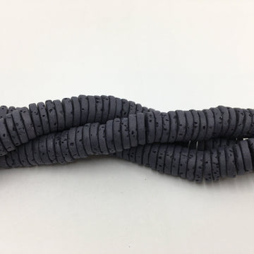 8mm Black Lava Disc Bead | Bellaire Wholesale