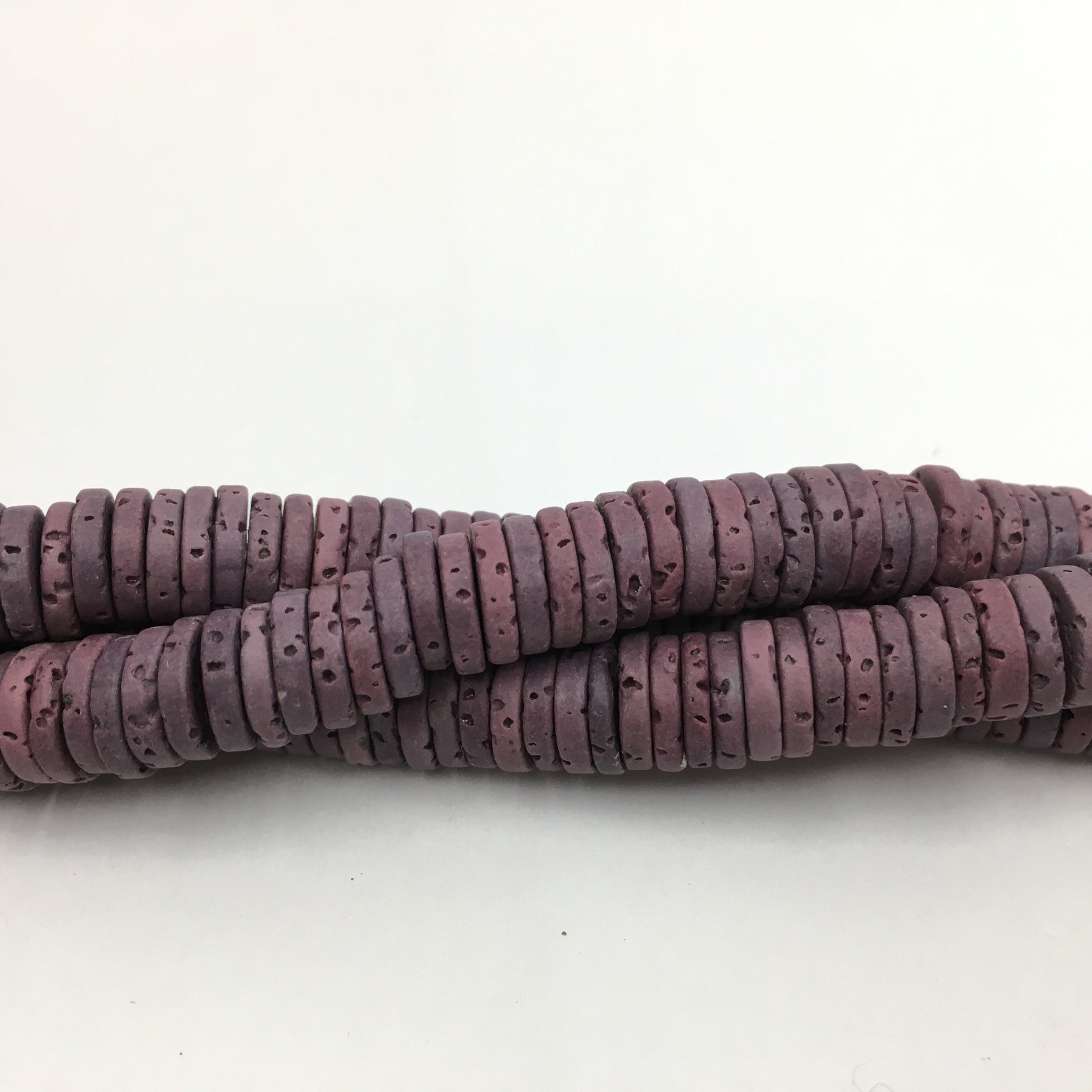8mm Burgundy Lava Disc Bead | Bellaire Wholesale
