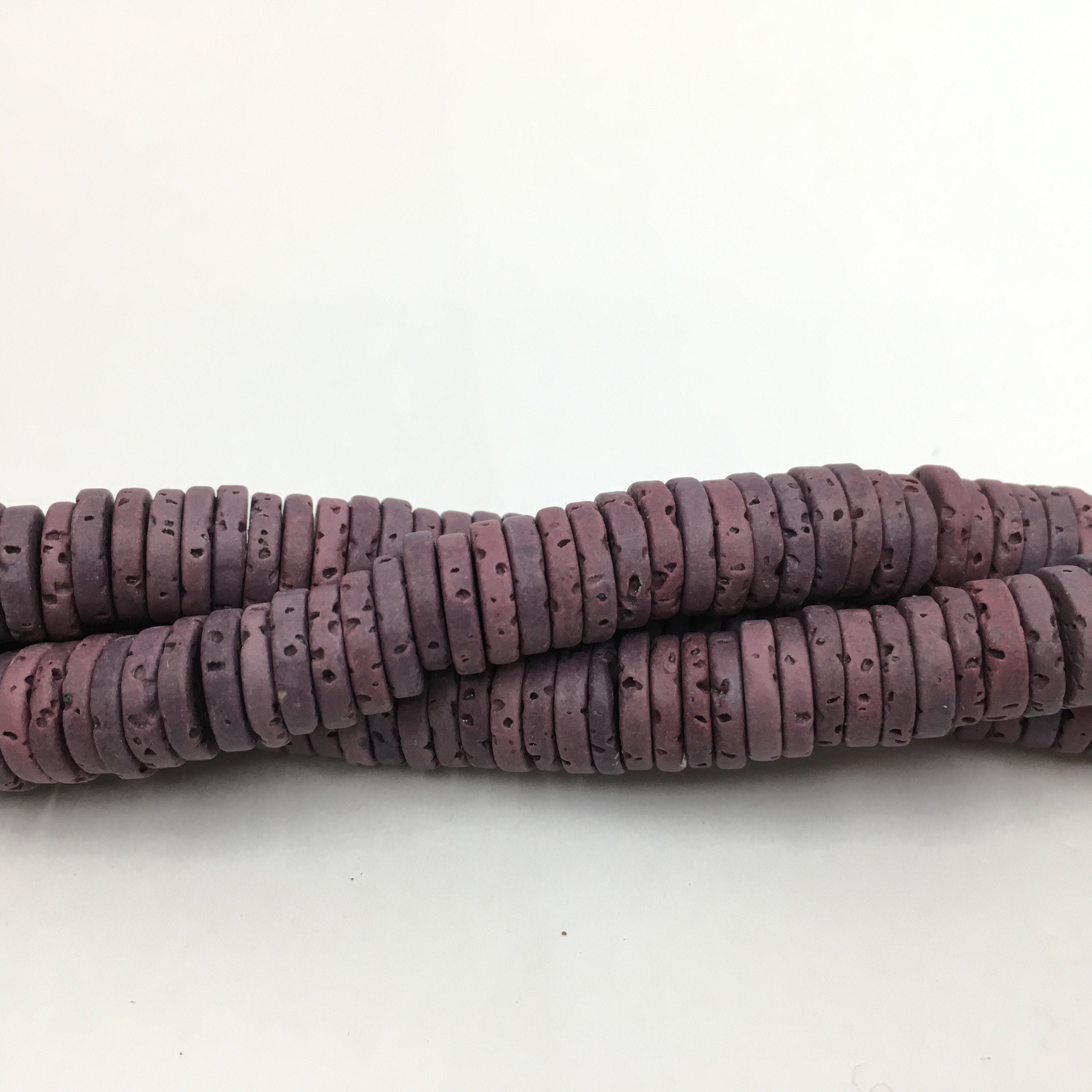 8mm Burgundy Lava Disc Bead | Bellaire Wholesale