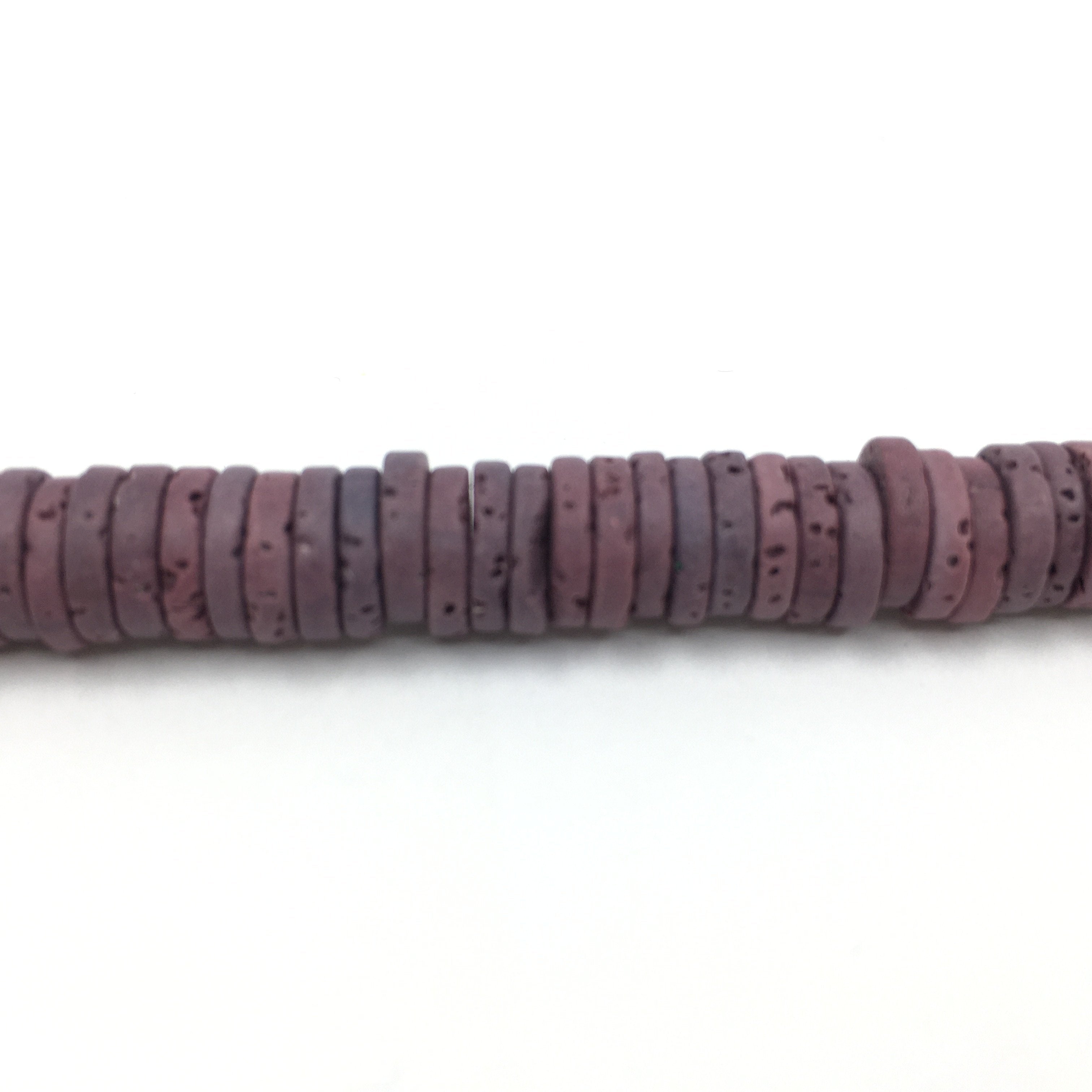 8mm Burgundy Lava Disc Bead | Bellaire Wholesale